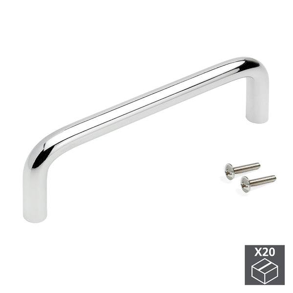 Maniglie per Mobile 8 mm Interasse 128 mm Acciaio Cromo 20 Pezzi Emuca acquista