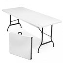 Tavolo Catering Pieghevole 180x75x74 h cm in Acciaio Bianco