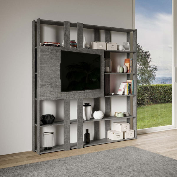 online Libreria Moderna 5 Ripiani con Pannello per TV 178x36x204 cm in nobilitato Grigio