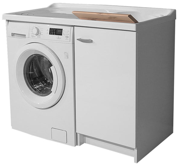 prezzo Lavatoio e Coprilavatrice 109x60x89cm Asse in Legno Montegrappa Marella Bianco Destro con Cesto