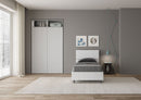 Letto Singolo Demas Testata Dritta  Bianco Frassino Varie Misure