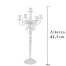 Candeliere Composto da 5 Bracci Altezza 44,5 cm Bianco