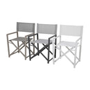 Set 2 Sedie Regista Mare Pieghevoli 48x56x86 cm in Alluminio e Textilene Gilda Ecrù 