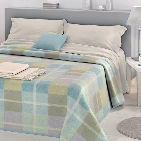 Coperta Pura Lana 450gr Cober Grace Azzurro sconto