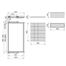 Kit Cassetto Organizzatore e Telaio per Armadio 900 mm in Alluminio e Plastica Emuca Grigio Pietra