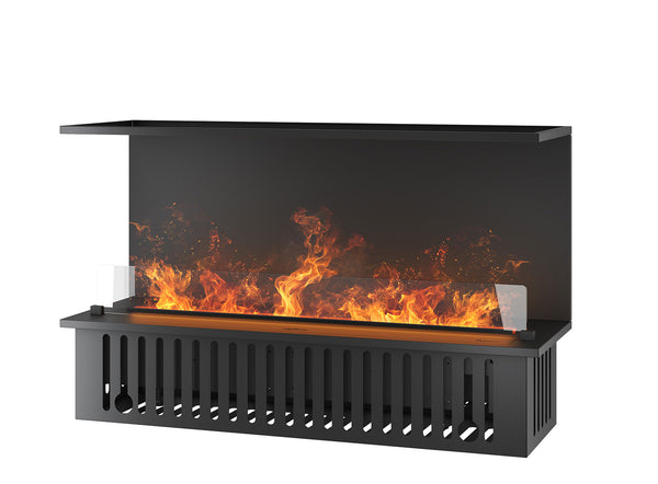 acquista Camino a Vapore da Incasso 120x50x(19,8)x40 cm Invapo Inside C1200 con Ricarica Automatica in Acciaio Nero