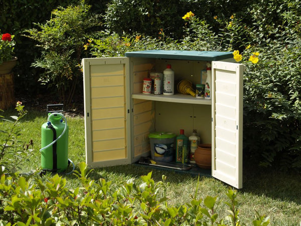 Armadietto da Esterno in Resina Verde/Beige con 1 Mensola Magnolia 75X50X91.6Cm acquista