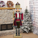 Soldato Schiaccianoci Natalizio H160 cm con Luci Suoni e Movimento Rosso Scozzese