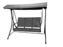Dondolo 3 Posti da Giardino 195x130x178 cm in Acciaio e Poliestere Grigio Scuro
