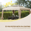 Tetto di Ricambio per Gazebo da Giardino 3x4m in Poliestere Beige