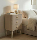 Comodino 3 Cassetti Shy 37,5x34x61 cm in Pino e MDF e Ferro      