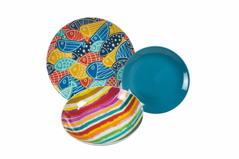 Servizio Piatti 18 Pezzi in Porcellana 6 Posti Tavola Diversi Villa d'Este Home Tivoli Can Fisher