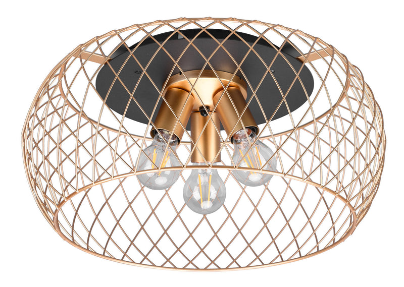 Plafoniera da Interno Attacco E27 in Metallo Ottone Opaco