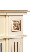 Camino Elettrico da Pavimento 92,9x120x28 cm Effetto Fiamma 1500W Miracle & Mars Avorio