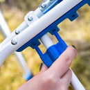 Lettino Prendisole Pieghevole per Bambini 118x40x24 cm in Metallo e Poliestere Azzurro