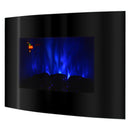 Camino Elettrico da Pavimento 56x90x14,5 cm Effetto Fiamma 1500W Сarlos Nero