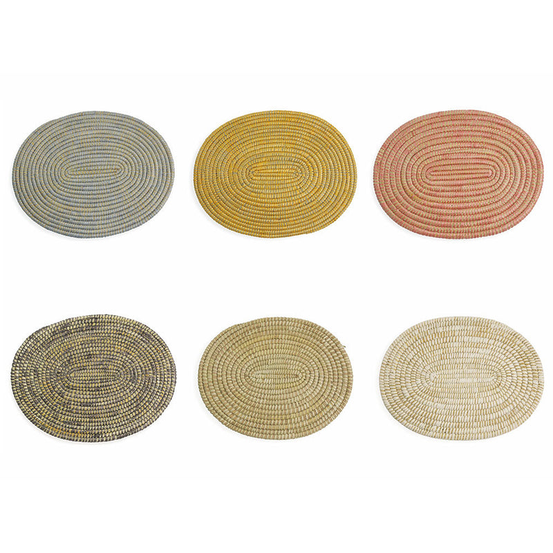 Set 6 Tovagliette Ovali in Midollino Villa d'Este Nature