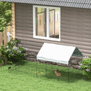 Gabbia per Conigli 220x85x103 cm a Casetta con Copertura in Tessuto e Struttura in Acciaio Argento      