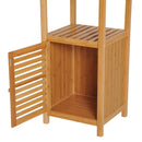 Mobile a Colonna da Bagno in Bambù 36x33x140 cm 4 Ripiani 1 Anta  Malmo