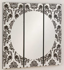 Specchio a 3 pannelli con disegno cm 120x120