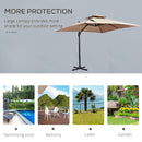 Ombrellone da Giardino Decentrato 295x295 cm in Alluminio e Poliestere Khaki e Nero