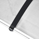 Pensilina Tettoia 122x89x24 cm in Policarbonato PP e Alluminio Nera e Trasparente