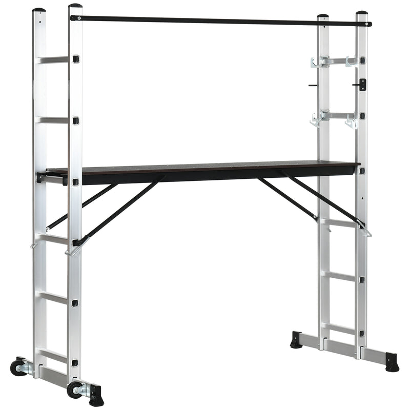 Trabattello Scala 3 in 1 ad Altezza Regolabile Max 150 Kg in Lega di Alluminio