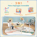 Set Tavolino Multifunzione e 2 Sedie per Bambini Orsetto Colore Legno    