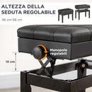 Sgabello per Pianoforte Altezza Regolabile 46-56 cm con Vano Contenitore Nero  
