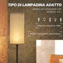 Lampada da Terra 40W con Interruttore a Pedale Ø25x161.5 cm Paralume in Tessuto Effetto Lino Nero e Beige 
