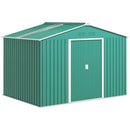 Casetta Box da Giardino Porta Attrezzi 277x195x192 cm con 2 Porte Scorrevoli Verde Scuro  