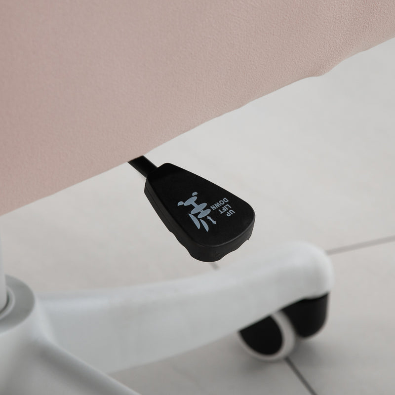 Sedia Operativa da Ufficio Massaggiante a 2 Punti con Cuscino e Braccioli 57x70x78-86 cm Rosa 