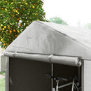 Capanno Box per Attrezzi da Giardino 160x218x172 cm Tenda in PE anti UV e Acciaio Grigio chiaro