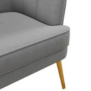 Poltrona Imbottita 71x72x75 cm in Velluto Grigio