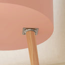 Set 2 Tavolini da Caffè con 2 Vani Contenitore e Vassoio Superiore Ø35 x 65,5 cm in MDF e Legno Bianco e Rosa 