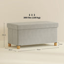 Panca Contenitore Pieghevole 67L 76x38x38cm Rivestimento Effetto Velluto Bianco Crema