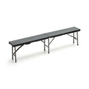 Panca Birreria da Giardino Pieghevole in Rattan Taddei Plastik 180 Nero