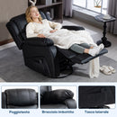 Poltrona Relax Reclinabile 87x97X100 cm con 8 Punti Massaggianti Riscaldanti e Poggiapiedi Nero