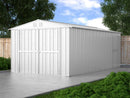 Casetta Box da Giardino in Lamiera di Acciaio Porta Utensili 327x611x235 cm Enaudi Bianco