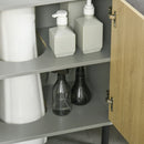 Mobile Sottolavello da Bagno 60x30x60 cm 2 Ante in Truciolato Grigio e Quercia
