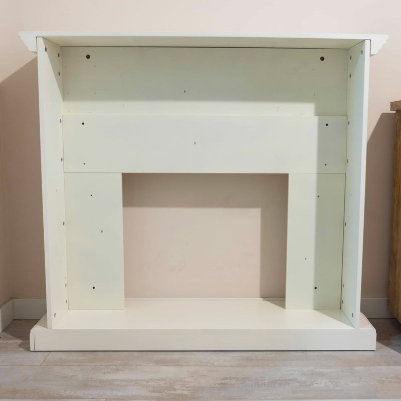 Cornice da Pavimento per Inserto Camino Elettrico 114x28,2x102,2 cm in MDF Sined Caldera Bianco