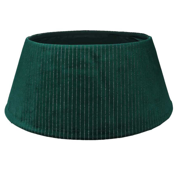 prezzo Copri base albero tessuto verde e argento tondo cm Ø56xh25