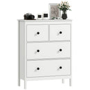Cassettiera con 4 Cassetti 74x35x97 cm Stile Contemporaneo Rivestimento in Melamina Bianco  