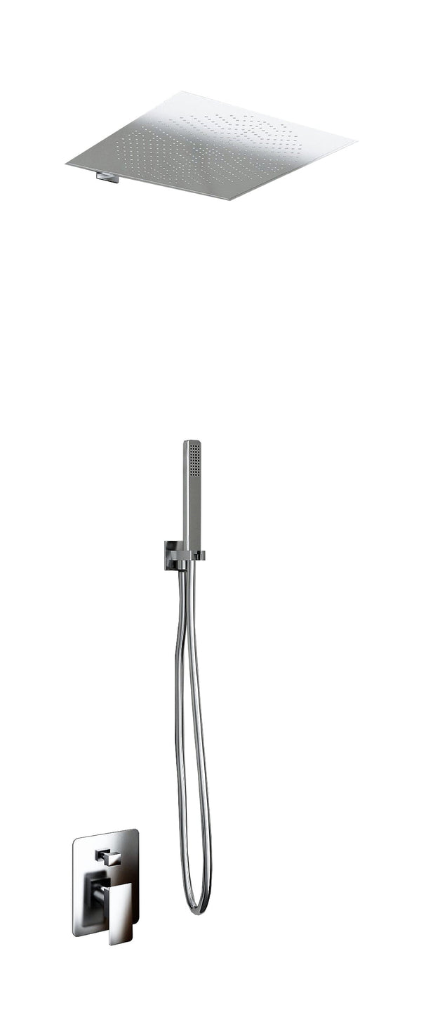 prezzo Kit Doccia Soffione Doccino e Miscelatore in Acciaio Inox 30x30 cm da Parete Square