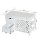 Panca Contenitore da Ingresso in Legno Bianco 69x34x48 cm 