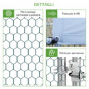 Pollaio Gabbia per Galline da Esterno 3x8x2m Telaio Zincato Argento