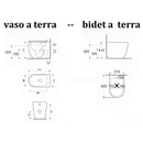 Coppia di Sanitari WC e Bidet a Terra Filo Muro in Ceramica 37,8x56,5x41cm Bianco