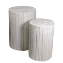 Set 2 Portapiante in Legno ø49H70cm Bianco