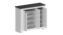 Scarpiera 3 Ante 114x42x100 cm Figo 3A Bianco Opaco/Report Grigio  