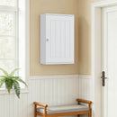 Mobiletto Bagno Pensile Sopra WC 30x14x50 cm con Ripiano Regolabile e Anta in MDF Bianco      